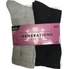 3 Generations Women's Ladies Cotton Full Cushion Crew, 6 Pair