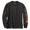 Carhartt Men's Loose Fit Heavyweight Long-Sleeve Logo Sleeve Graphic T-Shirt