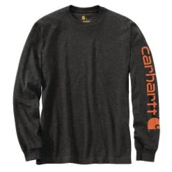 Carhartt Men's Loose Fit Heavyweight Long-Sleeve Logo Sleeve Graphic T-Shirt