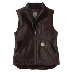 Carhartt Women's Relaxed Fit Washed Duck Sherpa Lined Mock Neck Vest