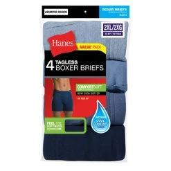 Hanes Men's Tagless Boxer Briefs With Comfortsoft Waistband, 4-Pack