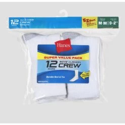 Hanes Boy's Cushion Crew Socks, 12-Pack