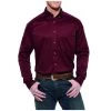Ariat Men's Solid Twill Classic Fit Shirt Burgundy