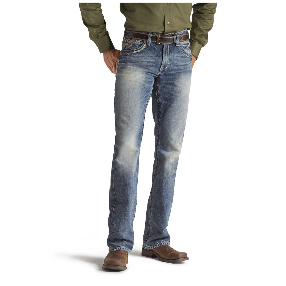 Ariat Men's M5 Slim Gambler Stackable Straight Let Jean 1 Ariat Men's M5 Slim Gambler Stackable Straight Let Jean