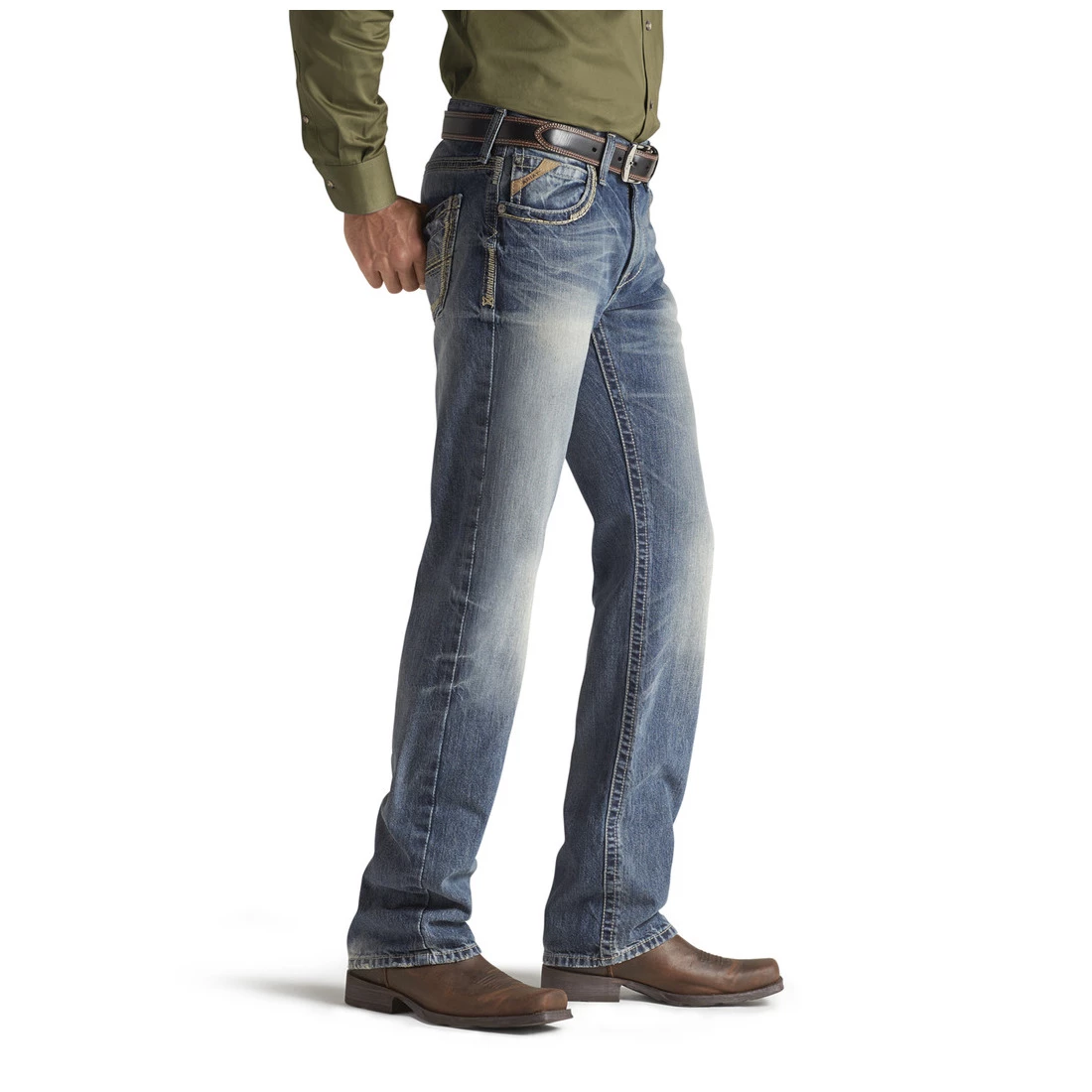Ariat Men's M5 Slim Gambler Stackable Straight Let Jean 3 Ariat Men's M5 Slim Gambler Stackable Straight Let Jean - Image 3