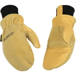 Kinco Men's Lined Heavy Duty Premium Grain & Suede Pigskin Mitt with Knit Wrist