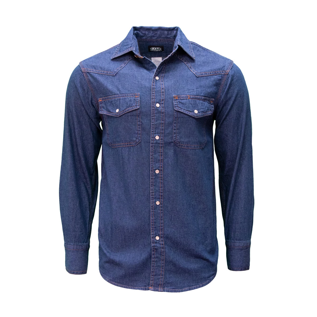 Key Men's Denim Long Sleeve Western Shirt 1 Key Men's Denim Long Sleeve Western Shirt