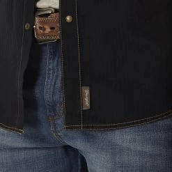 Wrangler Retro Premium Long Sleeve Shirt, MVR532X, Black, X-Large -Clothing & Footwear Sales sftp a s assets20210921000000192