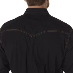 Wrangler Retro Premium Long Sleeve Shirt, MVR532X, Black, X-Large -Clothing & Footwear Sales sftp a s assets20210921000000193