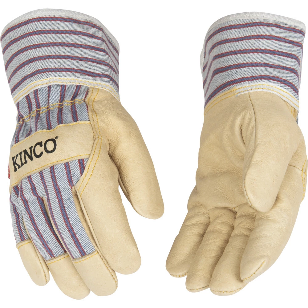Kinco Kids Grain Leather Palm with Safety Cuff Gloves, 1917-KS, Otto Striped, Small 1 Kinco Kids Grain Leather Palm with Safety Cuff Gloves, 1917-KS, Otto Striped, Small