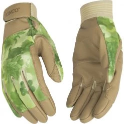 Kinco Women's KincoPro Green Synthetic with Pull-Strap Gloves, 2002W-L, Green Floral Camouflage, Large