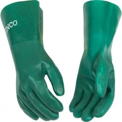 Kinco 14 IN Sandy Finish PVC with Gauntlet Clip Strip Kit, 12-Pair, 7184G-12CS-L, Green, Large