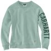 Carhartt Women's Relaxed Fit Midweight Crewneck Block Logo Sleeve Graphic Sweatshirt