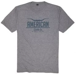 Rural Cloth American Cattle Co T-Shirt, 1100440-05, Heathered Gray, Medium