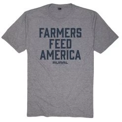 Rural Cloth Farmers Feed America T-Shirt, 1100201-10, Heather Gray, Medium