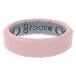Groove Life Edge Thin Rose Quartz, R7-102-08, Ring Size 8