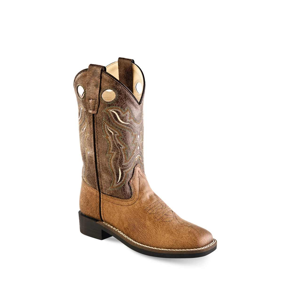 Old West Boy's Faux Leather Crackled Cowboy Boots 1 Old West Boy's Faux Leather Crackled Cowboy Boots